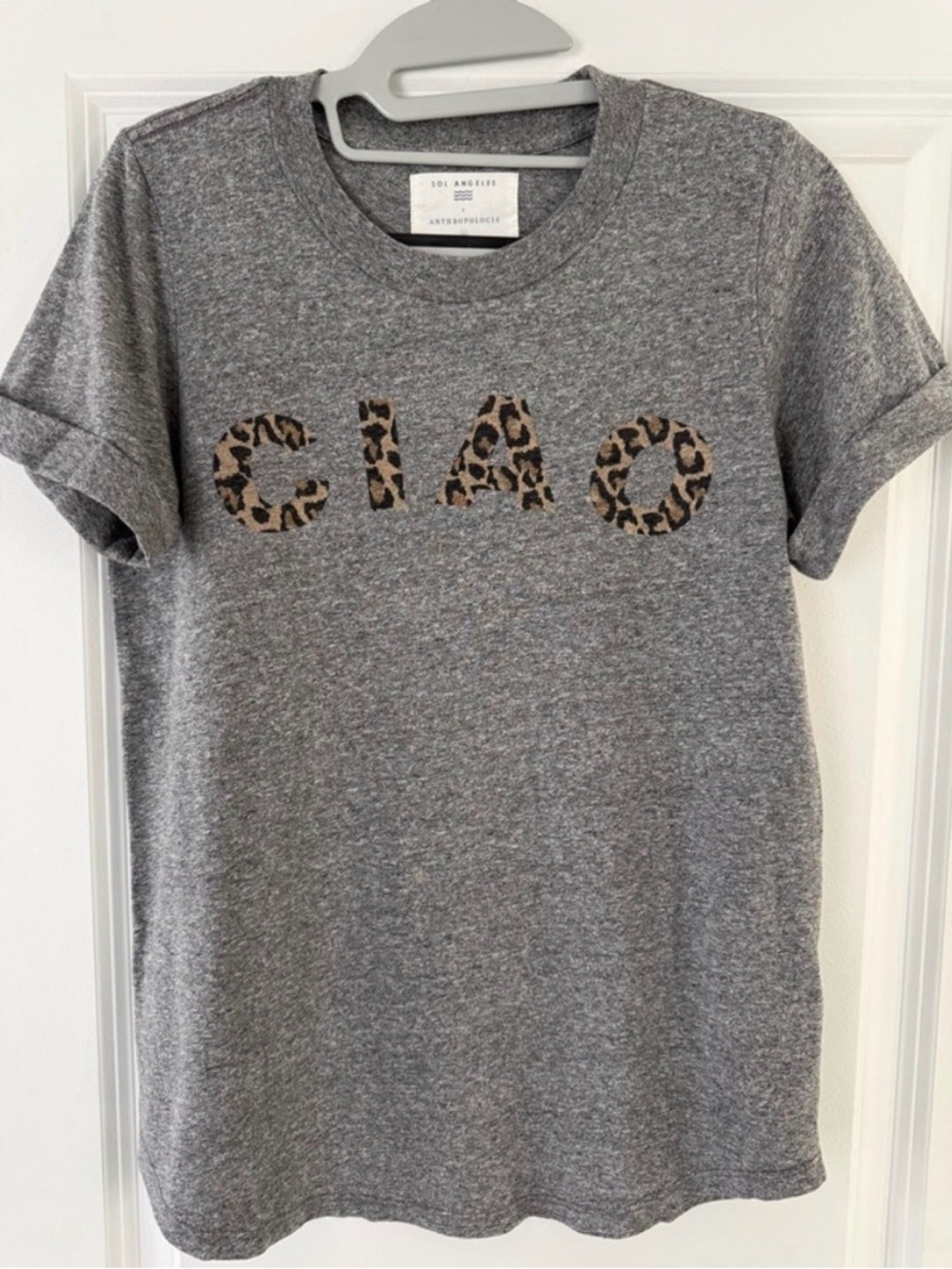 CIAO Leopard Letter anthro sol angeles ciao shirt